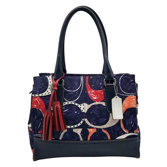 Coach Blue Canvas Legacy Heritage Candace Carryall Satchel Bag 19951 - Picture 1 of 11